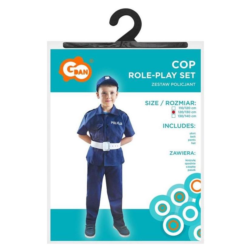 GoDan Polizistenkostüm, Grösse 120/130cm (128) (52436604)