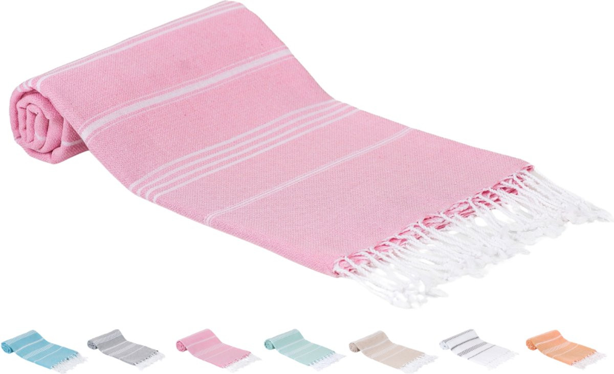 Sepet Hamamdoek Zultanite Lichtroze - 100% Katoen - XXL 100 x 200 cm - 360g