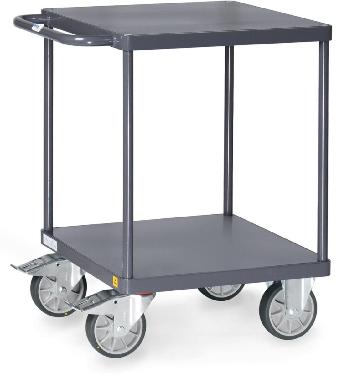 Fetra ESD Tischwagen Stahlblech Plattformen bündig Ladefläche 600x600mm