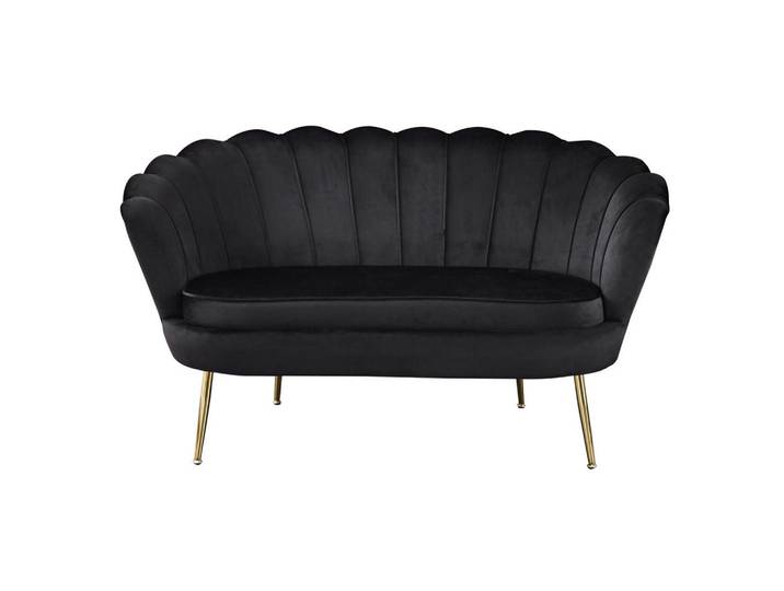 Livetastic 2-Sitzer-Sofa, Schwarz, Metall, 136x78x77 cm, Wohnzimmer, Sofas & Couches, Sofas, 2-Sitzer Sofas