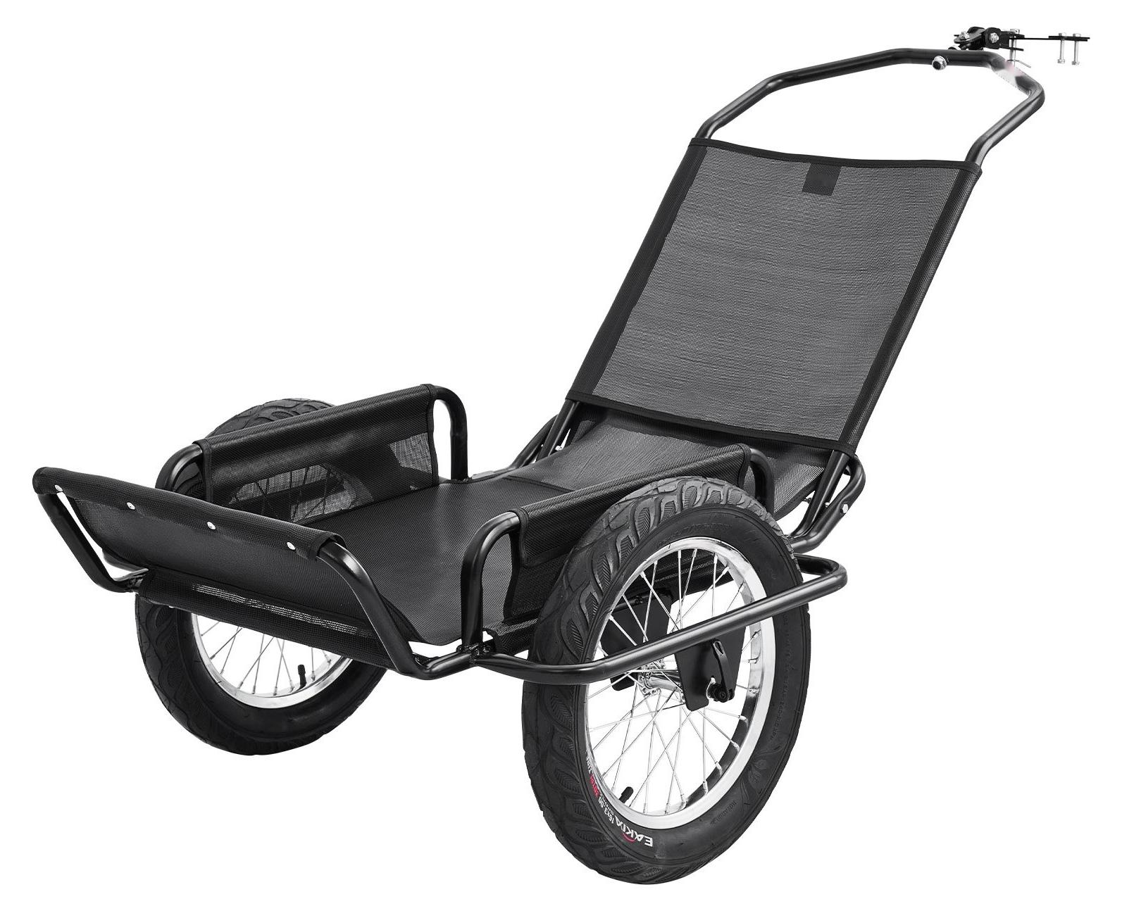 Fahrradanhänger - Lastenanhänger - Für Offroad und Gelände - Tragkraft 145 kg - Kohlenstoffstahl mit PVC-Netzgewebe - 8 Reflektoren - Faltbar - Für Fahrräder mit 56-71 cm Rädern