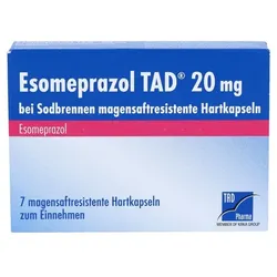 ESOMEPRAZOL TAD 20 mg bei Sodbrennen msr.Hartkaps. 7 St