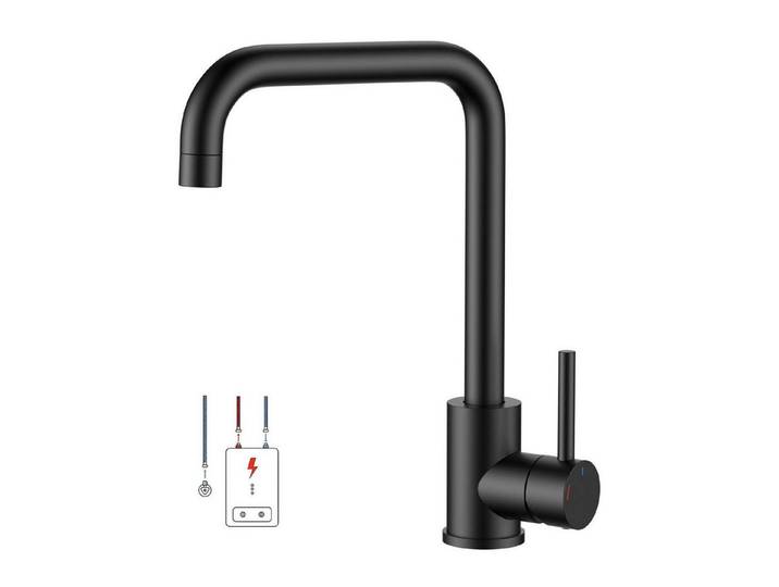 LuxusKollektion Küchenarmatur Küchenarmatur Niederdruck L-Form Schwarz (1-St)