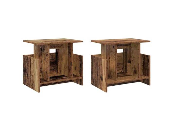 KUPTYERFG TV-Ständer 2er Set Altholz 50x35x45 cm Holzwerkstoff Lowboard Kompaktes Lowboard Set in Altholz-Optik für Wohnzimmer und Schlafzimmer, bietet praktischen Stauraum für Mediengeräte.
