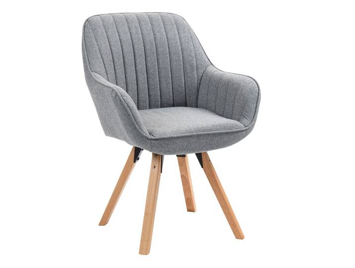 Fauteuil avec fonction pivotante 360 degrés en tissu gris