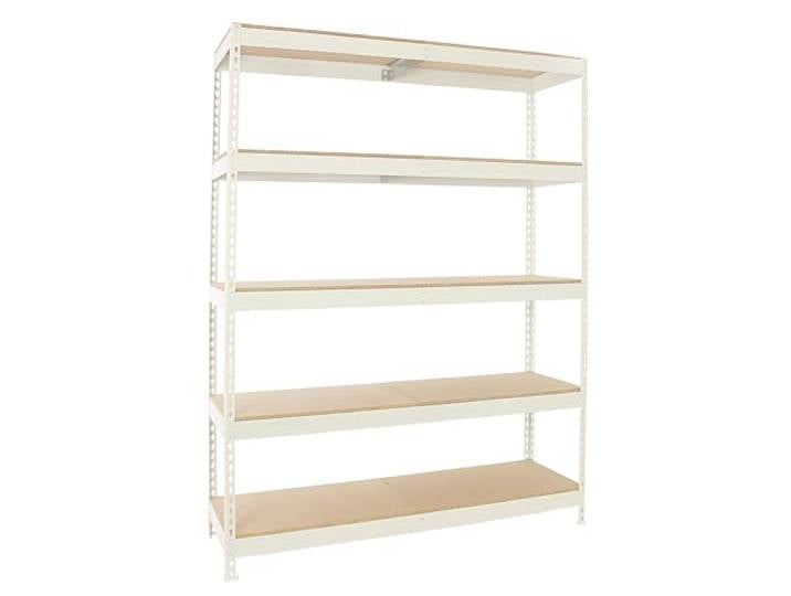 PROREGAL Schwerlastregal Big Wood YETI Five HxBxT 200x180x45cm Fachlast 400kg Weiß Standregal Werkstattregal Lagerregal Kellerregal