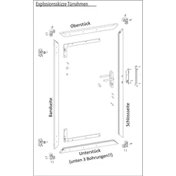 T&J  Aluminium  Torrahmen  für  Steckzaunserien  SILBER,  90  x  173  cm,  Bausatz  oh.  Füllung