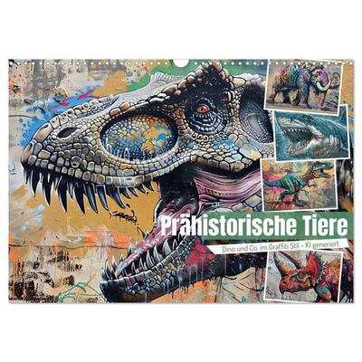 Prähistorische Tiere (Wandkalender 2027 DIN A3 quer), CALVENDO Monatskalender