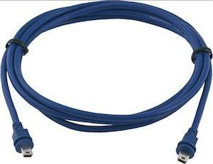 Mobotix MX-FLEX-OPT-CBL-2 Mini USB kabel, 2 meter, blauw, mannelijk/mannelijk