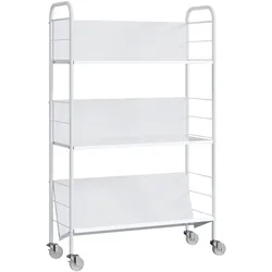 BÜCHERREGAL Metall Kunststoff Weiß