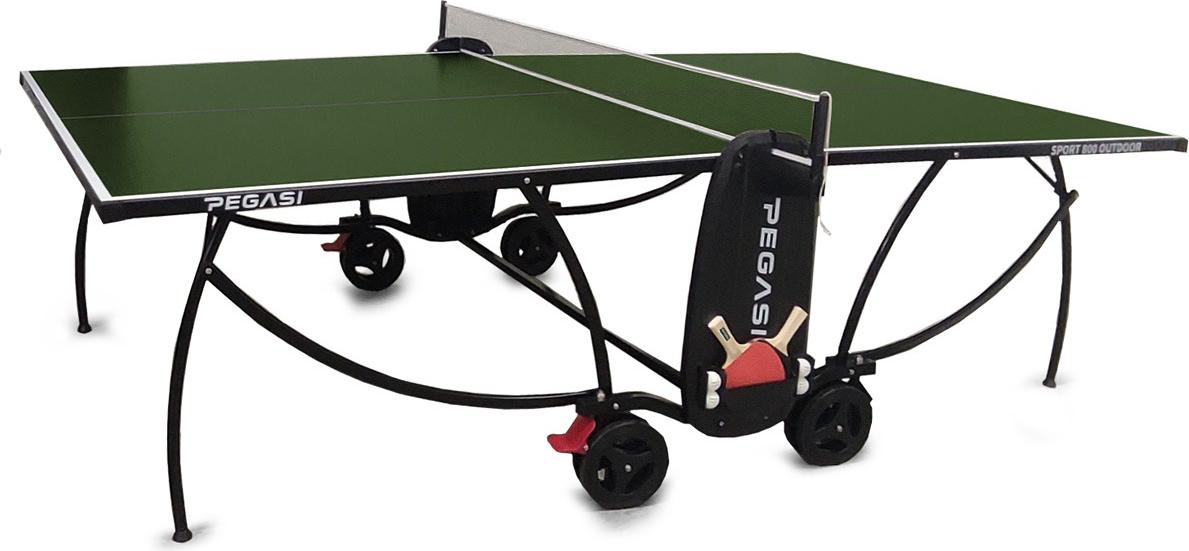 Pegasi Tischtennisplatte 800 - Outdoor Spiele - Wetterfest - Tischtennisplatte Outdoor Klappbar - Original Tischtennistisch - Faltbare Tischtennisplatte - Tischtennis - Grün