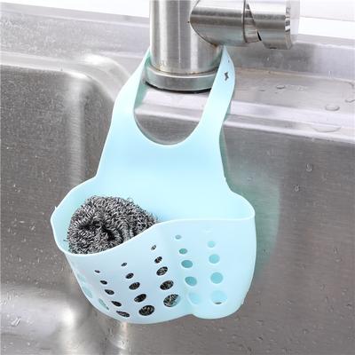 Discount Dollar Deals Sink Shelf Soap Sponge Drain Rack, Hanging Bag Kitchen Accessory light Green