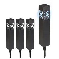 Relaxdays Solarlampen Set Schwarz,Transparent