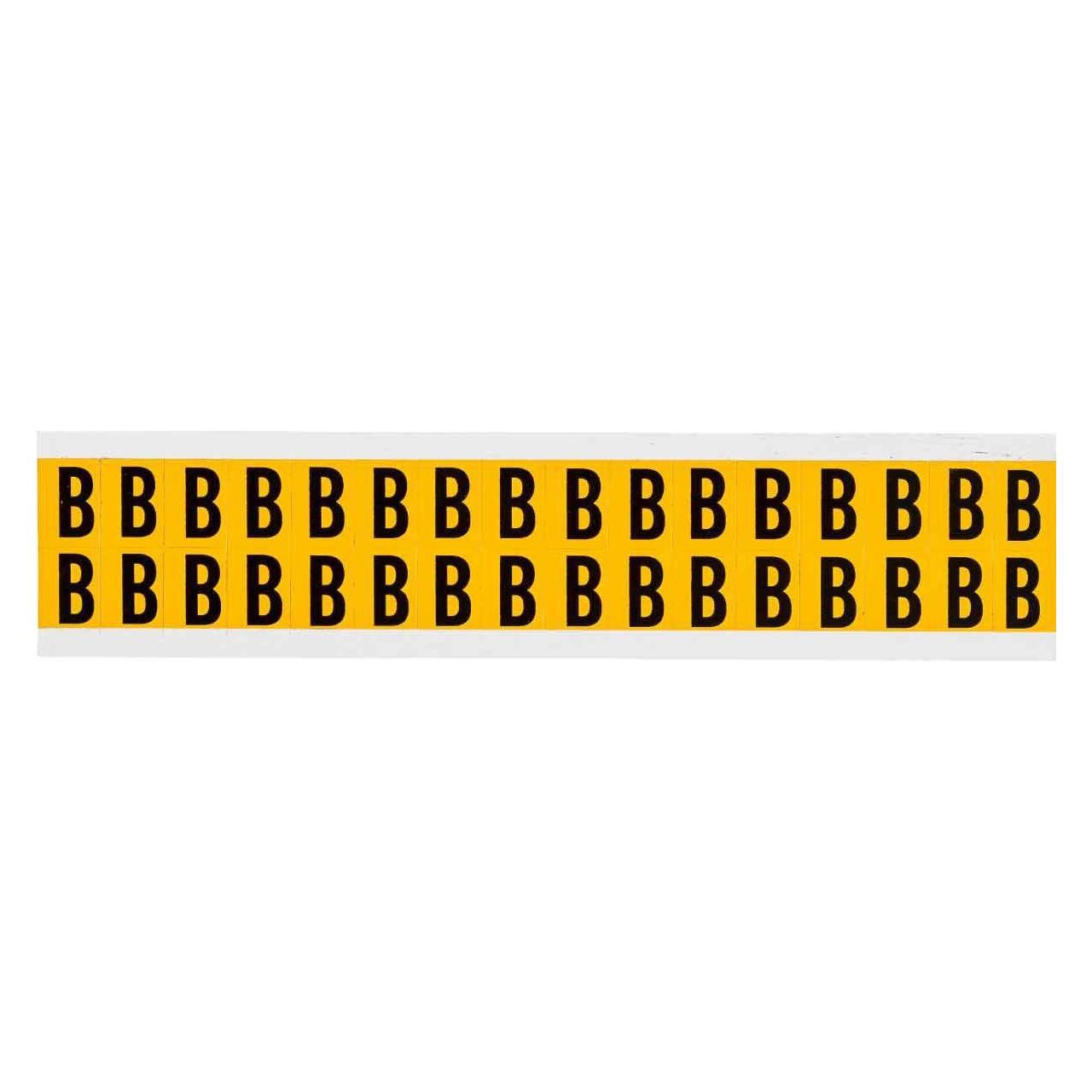 Brady 1520-B, B-946, Vinyl, Buchstabe B, Schwarz auf Gelb, 14 x 19mm, Schrifthöhe 15mm(25 K. á 32 (1520-B)