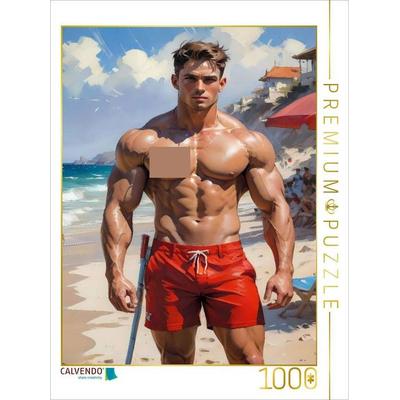 CALVENDO Puzzle Der Rettungsschwimmer | 1000 Teile Lege-Größe 64x48cm Foto-Puzzle für glückliche Stunden