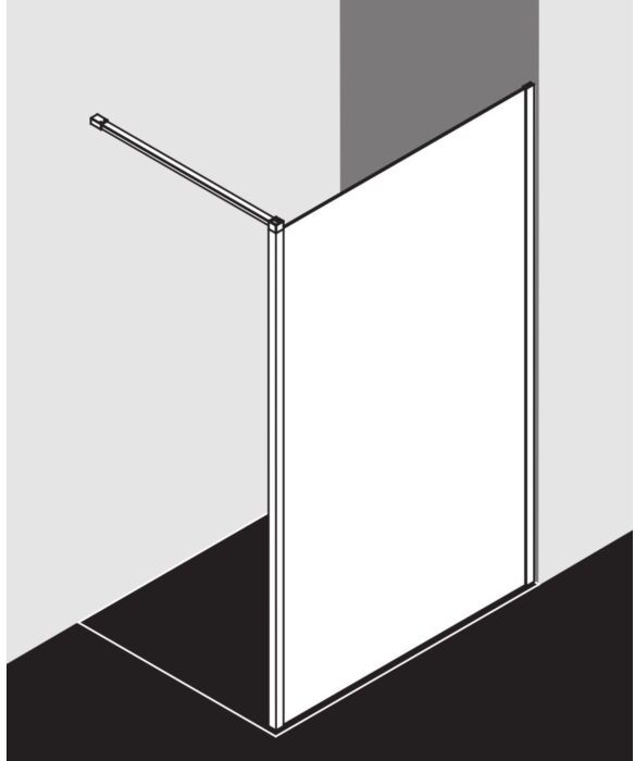 Kermi Xb Glasanlage XBWDR12020VAK 120x200mm, silber hochglanz, ESG klar, rechts