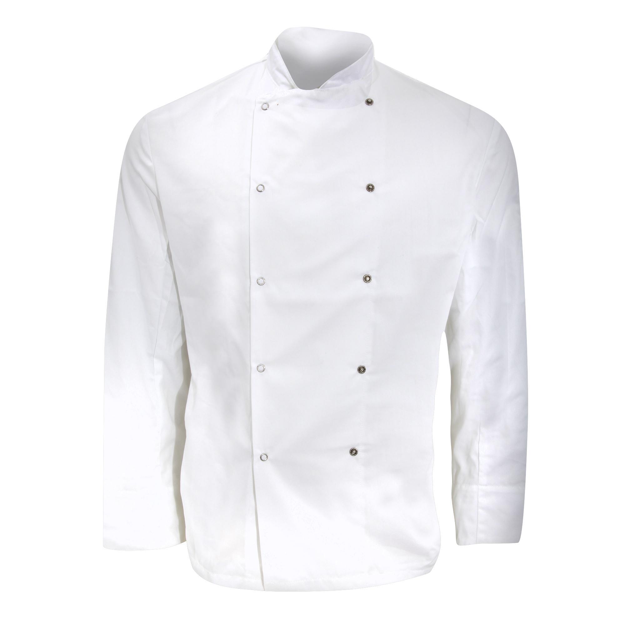 Dennys Heren Lange Mouwen Chef-koks Jasje / Chef-kokskleding (Wit)