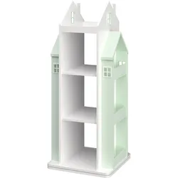 En.Casa, Kinderregal, Drehbares Kinderregal Vipsali 108x40x40 cm Mintgrün/Weiss (40 x 40 x 108 cm)