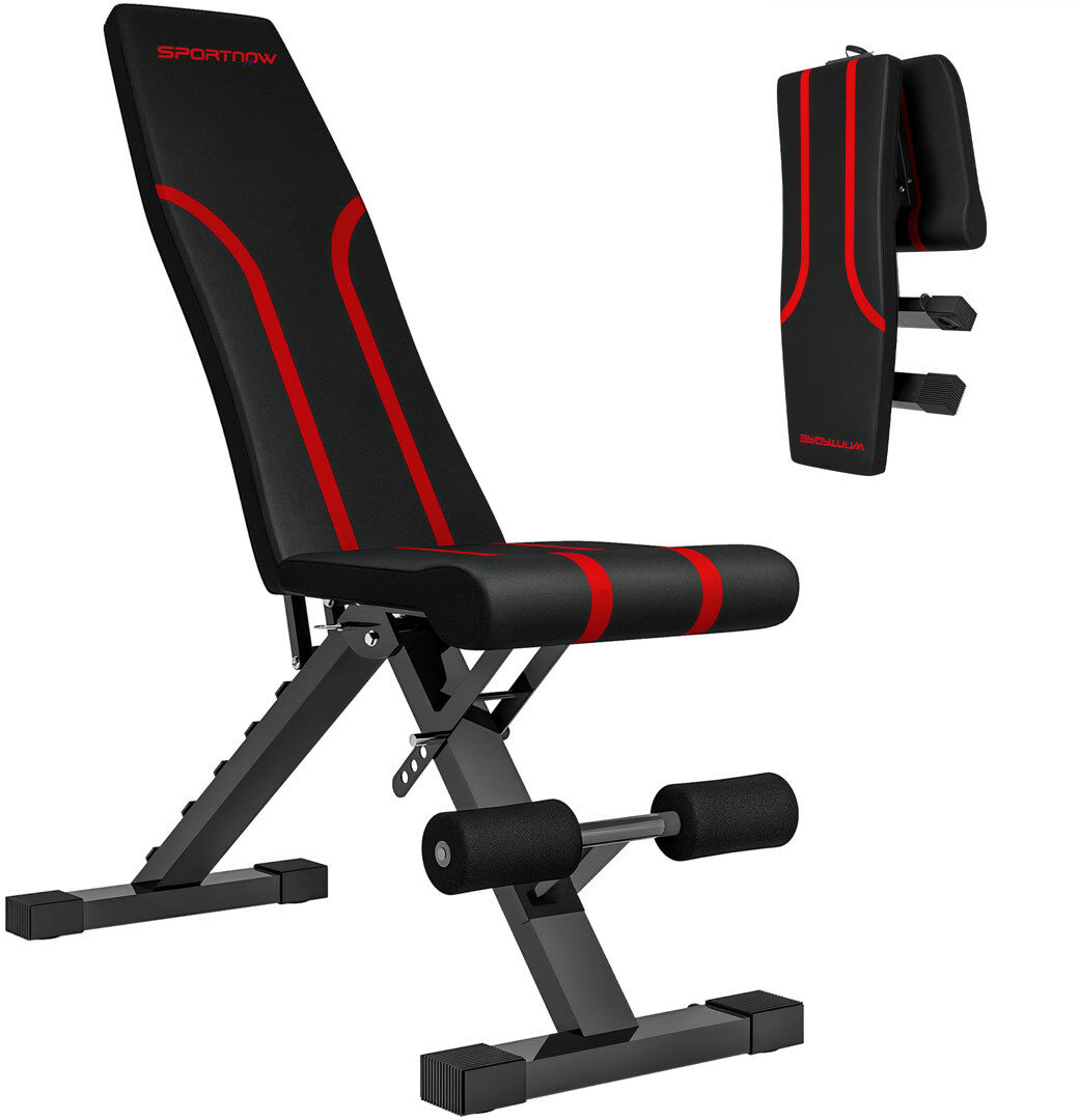 HOMCOM SPORTNOW Foldable Weight Bench with 6-Level Backrest, Leg Extension
