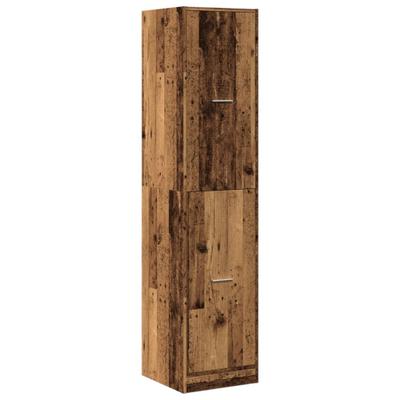 Helloshop26 - Vintage Apothekerschrank Aufbewahrungsmöbel 40 x 41 x 174 cm klassischer Stil für Bürozwecke Holzwerkstoff Altholz 02_0055674