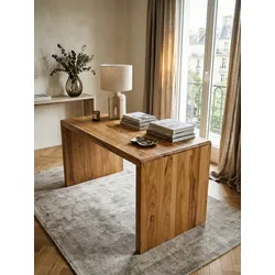 Schreibtisch Massivholz Ablage Landhausstil BOHA, Akazie 140x80x76 cm