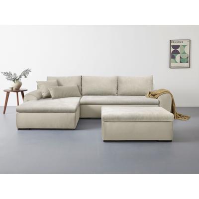 Ecksofa HOME AFFAIRE "Win L-Form, B: 285 cm - OTTO. Verlässliche Qualität.", beige, B:285cm H:85cm T:176cm, 100% Polyester, Sofas, Ecksofa, 2 Zierkissen, optional Schlaffunktion & Bettkasten