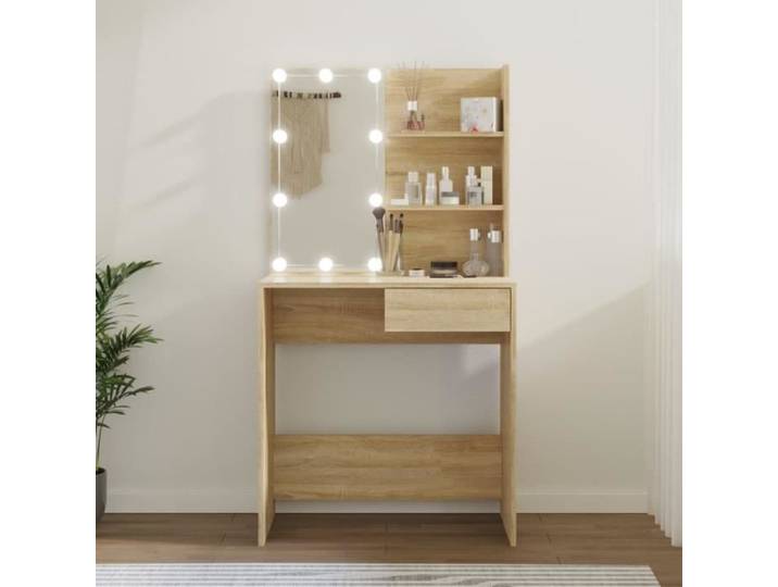 Coiffeuse - ESTINK - 111680 - Chêne sonoma - 74 5x40x141 cm - Bois d'ingénierie
