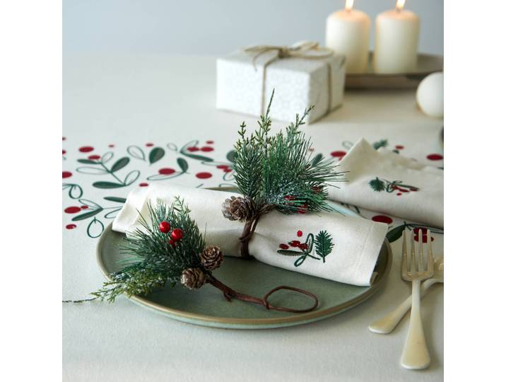 Rond de serviettes, décoration sapin - lot de 4 - Blancheporte