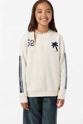 O'Neill s Team Oversized Crew Neck Fleece Jacket in Tofu, Size Small