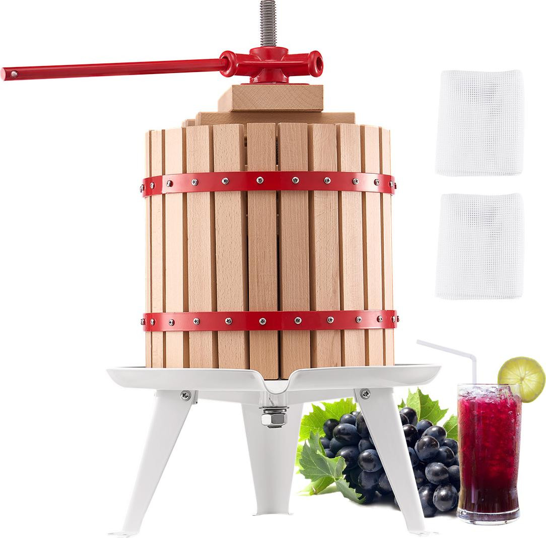 VEVOR Handmatige citruspers met houten elementen, wit, rond
