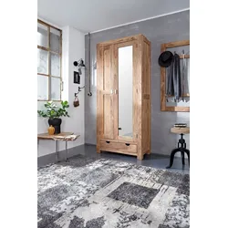 WOLFMÖBEL Garderobenschrank Yoga Holz Braun Sheesham