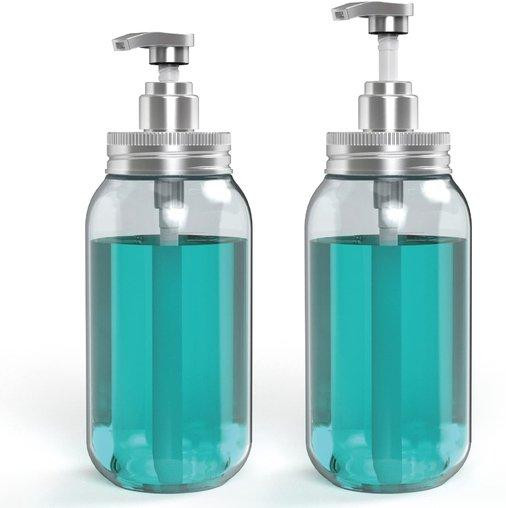 Unyqoos Set van 2 zeepdispensers, 750 ml, BPA-vrij, voor badkamer en keuken