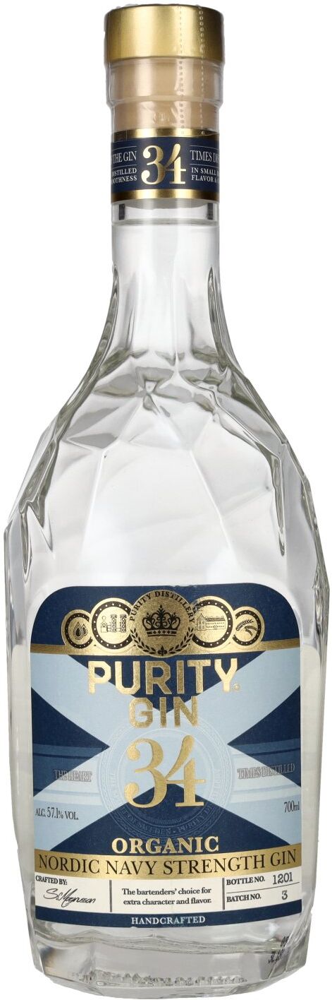 Purity Vodka & Gin Purity 34 CRAFT NORDIC NAVY STRENGTH Organic Gin 57,1% Vol. 0,7l