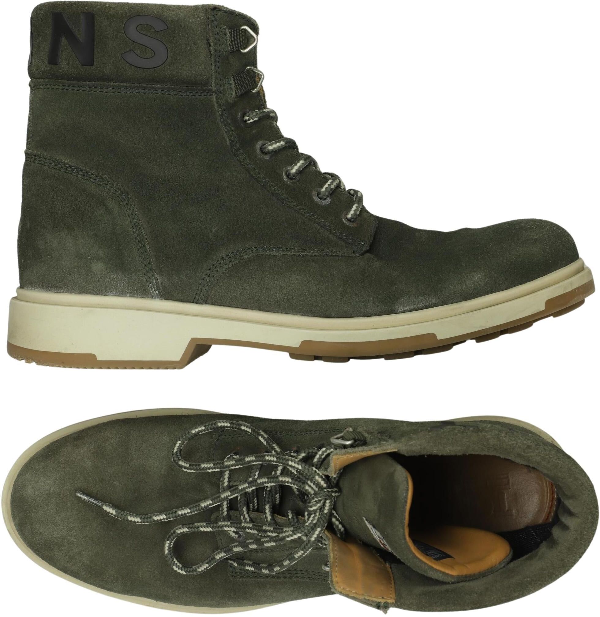 Tommy Jeans Herren Stiefel, Grün, Gr. EU 42, Leder - Second Hand