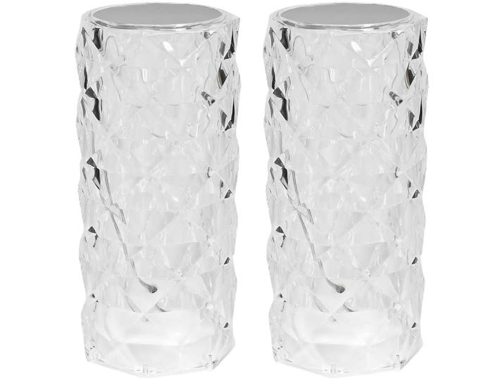 2er-Set Tischleuchte, Kristall Design, Touch, 15 cm