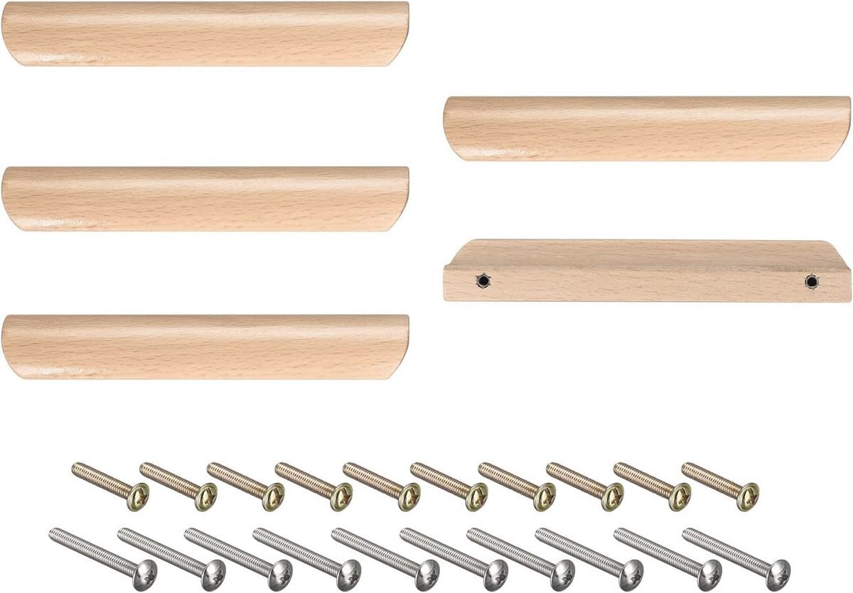 Houten Handgrepen - 5 stuks - 160 mm - Ideaal voor keuken en meubels