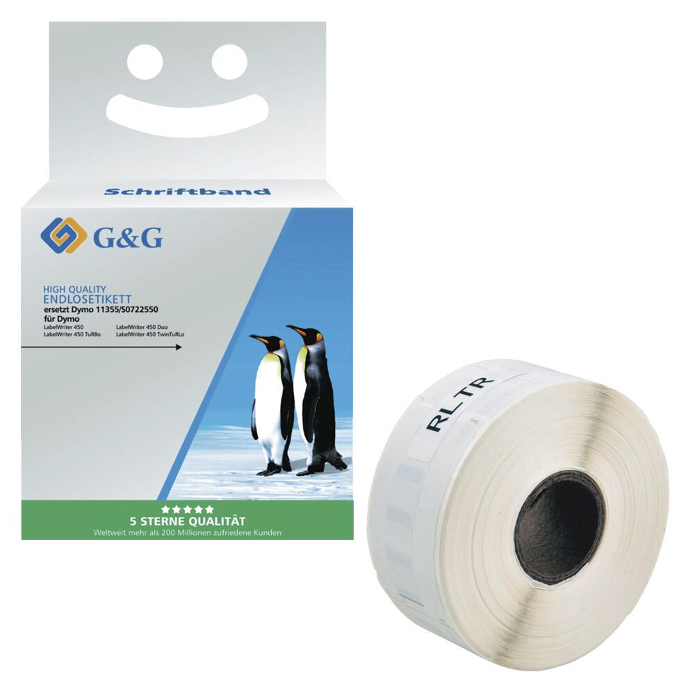 G&G Etikettenrollen ersetzt Dymo 11355, 19,0 x 51,0 mm 15563
