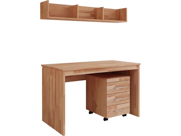 Büromöbel-Set GOODPRODUCT Logo , beige (natur, kernbuche), B:120cm T:65cm, Arbeitsmöbel-Sets, Büromöbel-Set, passt in verschiedene Einrichtungsstile