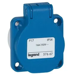 Legrand 057667 Einbau Schuko Steckdose P17 Tempra 16A blau franz. Standard