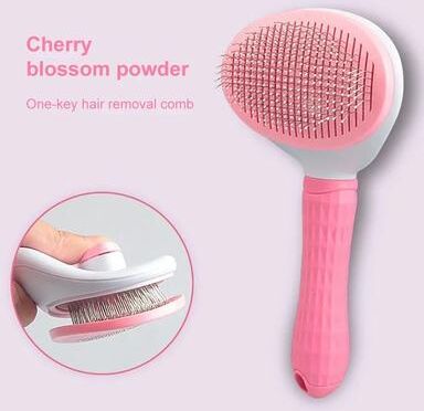 Uplift Treasures Pet Hair Remover Grooming Brush Comb pink