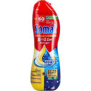 Somat Spülmaschinengel Excellence 5in1 Power & Perls, Kraftvolle Reinigung, XXL, bis zu 60 Spülgänge, 960 ml