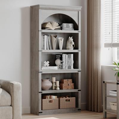 Yun "Arched Bookcase 5 Shelf Bookshelf 68.7"" Tall Bookcase"