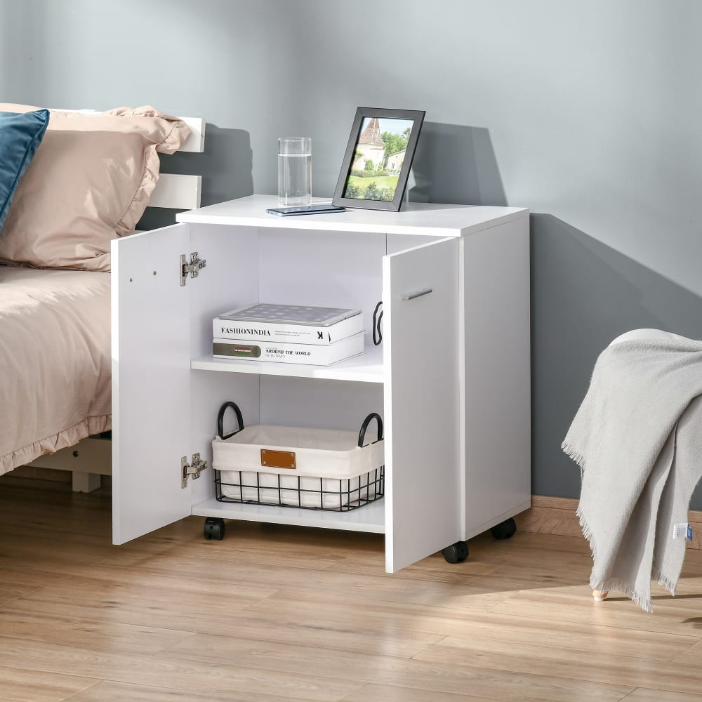 Homcom Mesa armario 60x35x65cm blanco
