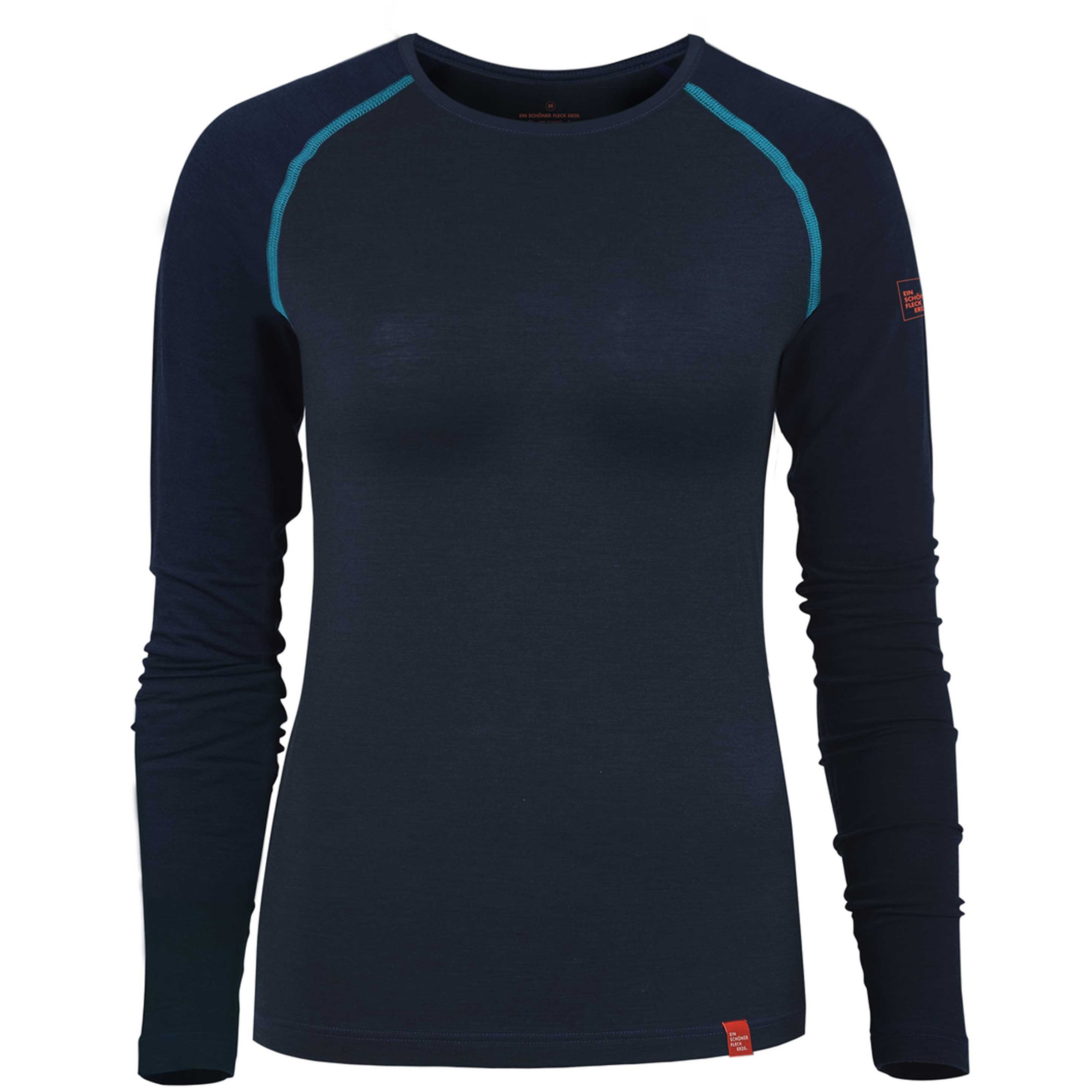 Ein schöner Fleck Erde Alpin Damen Langarm Unterhemden blau Größe M Trekking Hautfreundlich Merinowolle | Lyocell (Tencel)
