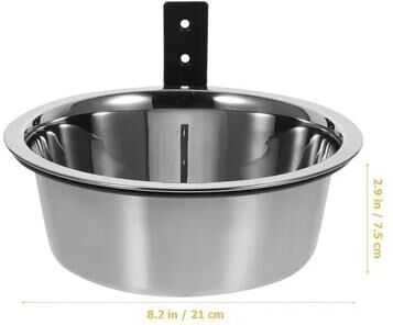 Uplift Treasures Wall Mounted Elevated Stainless Steel Pet Feeding Bowl 8 In