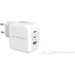 CONCEPTRONIC 3-Port 67W GaN USB-PD-Ladegerät weiß