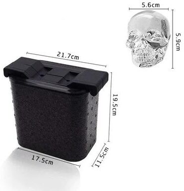 Uplift Treasures Clear Square Ice Cube Tray For Whiskey 2 Skulls