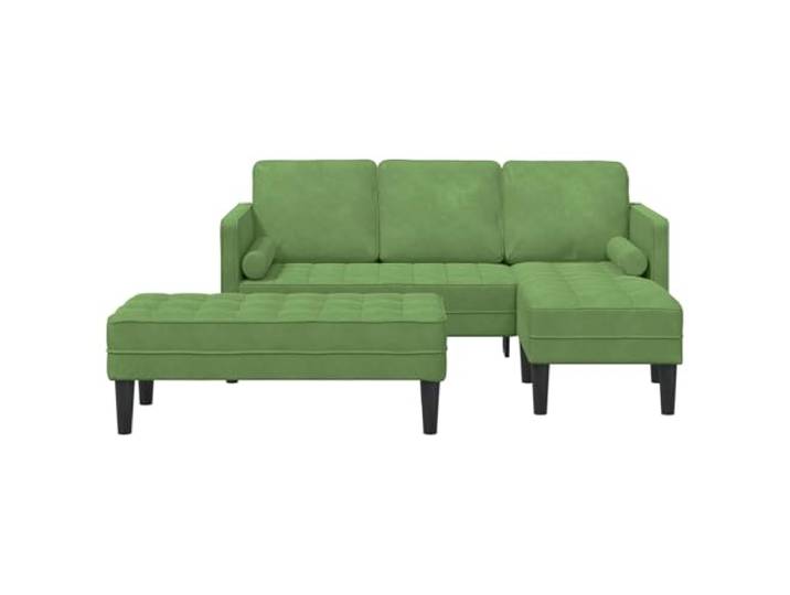 RJPLMFV Modulares Sofa, Velours, Polyester, 2-teilig, hellgrün Sektionales Design, flache Armlehne, Konstruktion aus Holz, einfache Montage