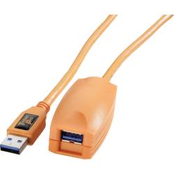 Tether Tools USB-Kabel USB 3.2 Gen1 USB-A Stecker, USB-A Buchse 5.00 m Orange Aktiv mit Signalverstärkung CU3017