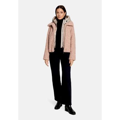 Plüschjacke AMBER & JUNE "Damen mit abnehmbarem Westenteil", Damen, Gr. 40, natur, Plüsch, Obermaterial: 100% Polyester. Futter: 100% Polyester, lässig geschnitten, Jacken
